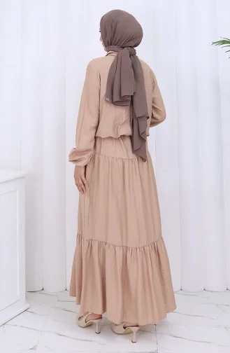 Kolu Lastikli Fermuarlı İkili Takım 0129-08 Koyu Bej