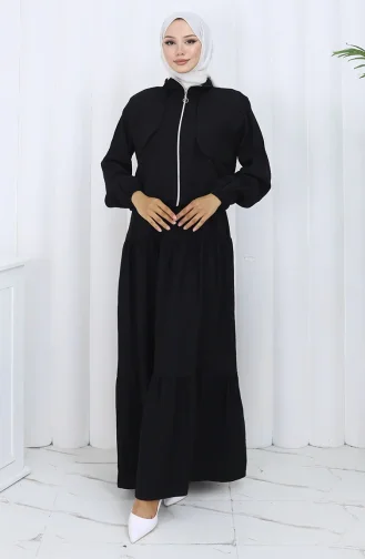 Kolu Lastikli Fermuarlı İkili Takım 0129-15 Siyah