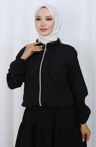 Kolu Lastikli Fermuarlı İkili Takım 0129-15 Siyah