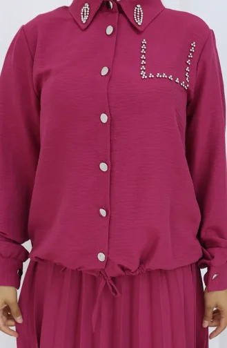 Geknöpfter Hemdrock Zweiteiler 2113-04 Fuchsie 2113-04