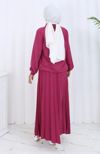 Geknöpfter Hemdrock Zweiteiler 2113-04 Fuchsie 2113-04