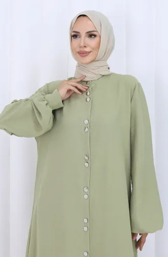 Boydan Düğmeli Tunik Pantolon İkili Takım 2114-01 Küf Yeşili