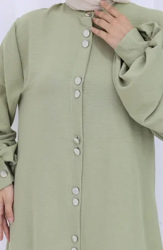 Boydan Düğmeli Tunik Pantolon İkili Takım 2114-01 Küf Yeşili