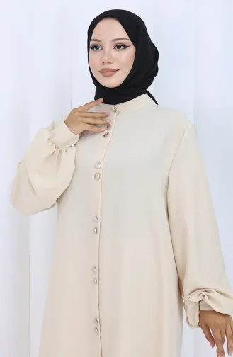 Boydan Düğmeli Tunik Pantolon İkili Takım 2114-02 Vizon