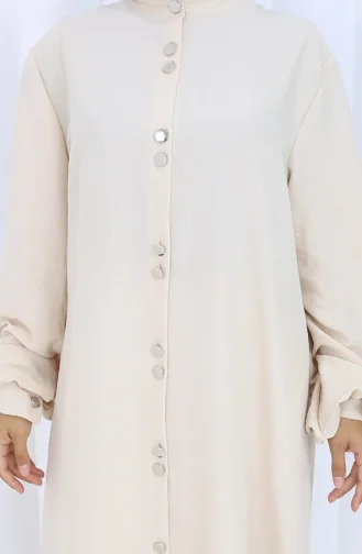 Boydan Düğmeli Tunik Pantolon İkili Takım 2114-02 Vizon