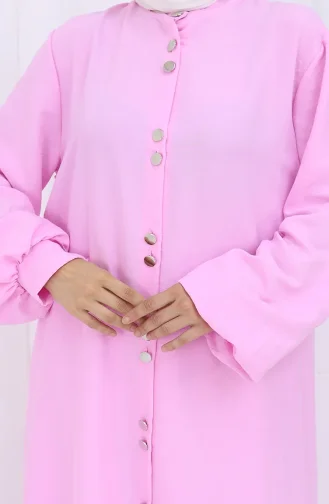 Boydan Düğmeli Tunik Pantolon İkili Takım 2114-04 Pembe