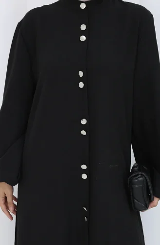 Boydan Düğmeli Tunik Pantolon İkili Takım 2114-05 Siyah