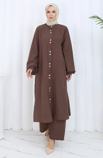 Geknoopte Tuniekbroek Tweedelig Pak 2114-06 Bruin 2114-06