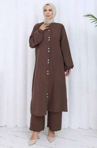 Geknoopte Tuniekbroek Tweedelig Pak 2114-06 Bruin 2114-06