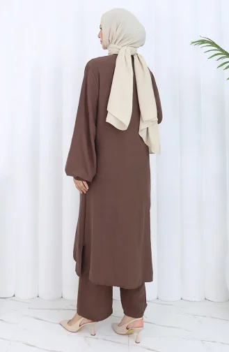 Geknoopte Tuniekbroek Tweedelig Pak 2114-06 Bruin 2114-06