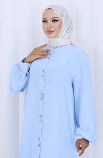 Boydan Düğmeli Tunik Pantolon İkili Takım 2114-07 Mavi