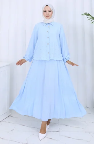 Stoned Buttoned Tuniekrok Tweedelig Pak 2115-03 Blauw 2115-03