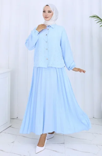 Stoned Buttoned Tuniekrok Tweedelig Pak 2115-03 Blauw 2115-03