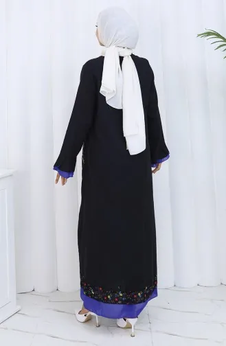 عباية أصلية 6688-01 لون أسود ساكسوني 6688-01