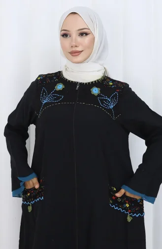 عباية أصلية 6688-03 أسود أزرق 6688-03