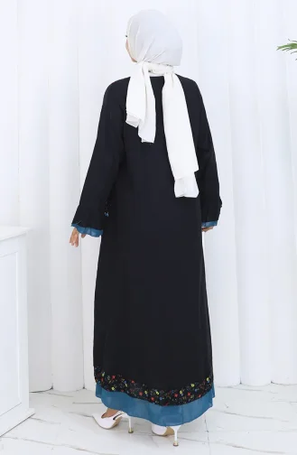 عباية أصلية 6688-03 أسود أزرق 6688-03