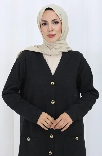 Cardigan Boutonné 5025-01 Noir 5025-01