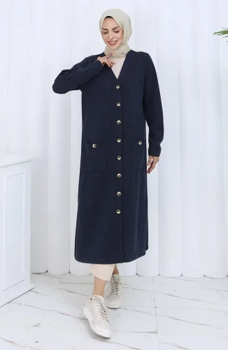 Cardigan Boutonné 5025-02 Bleu Marine 5025-02