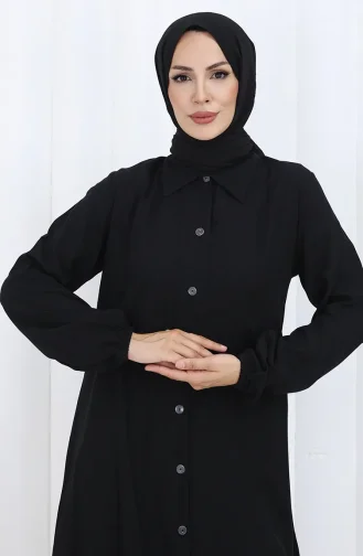 Düğmeli Tunik Pantolon İkili Takım 0125-01 Siyah