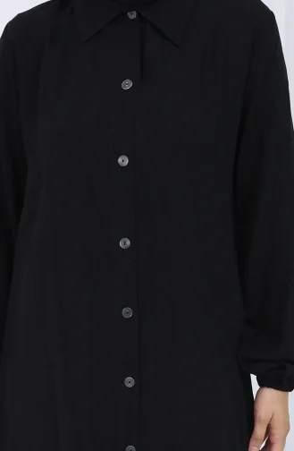 Düğmeli Tunik Pantolon İkili Takım 0125-01 Siyah