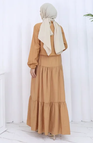 Kolu Lastikli Fermuarlı İkili Takım 0129-03 Sütlü kahve