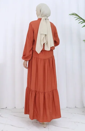 Kolu Lastikli Fermuarlı İkili Takım 0129-09 Kiremit