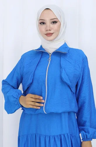 Kolu Lastikli Fermuarlı İkili Takım 0129-10 Mavi