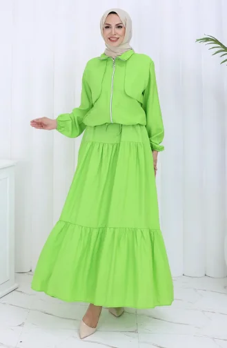 Tweedelig Pak Met Elastische Mouwen En Rits 0129-14 Pistachegroen 0129-14