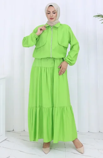 Tweedelig Pak Met Elastische Mouwen En Rits 0129-14 Pistachegroen 0129-14