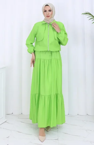 Tweedelig Pak Met Elastische Mouwen En Rits 0129-14 Pistachegroen 0129-14