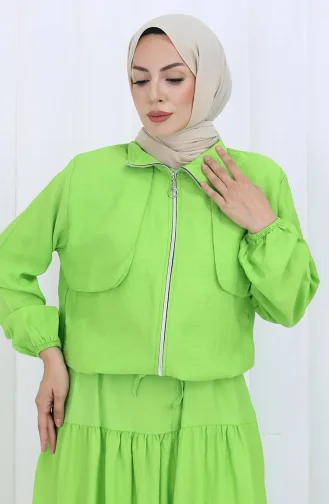 Tweedelig Pak Met Elastische Mouwen En Rits 0129-14 Pistachegroen 0129-14