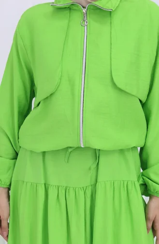 Tweedelig Pak Met Elastische Mouwen En Rits 0129-14 Pistachegroen 0129-14