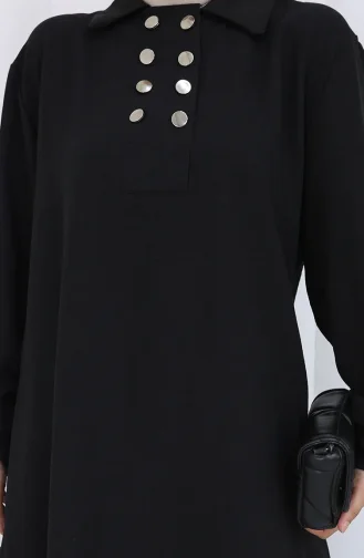 Çift Düğmeli Tunik Pantolon İkili Takım 2118-01 Siyah