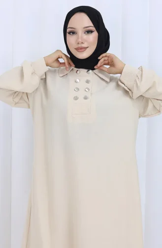 Çift Düğmeli Tunik Pantolon İkili Takım 2118-06 Vizon