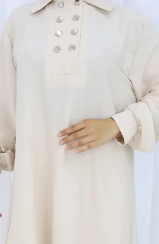 Çift Düğmeli Tunik Pantolon İkili Takım 2118-06 Vizon