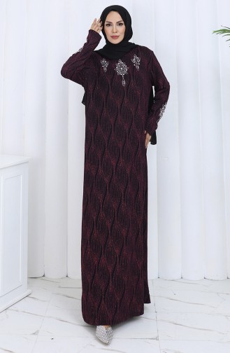 Weinrot Hijab-Abendkleider 6280-03
