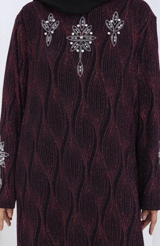 Weinrot Hijab-Abendkleider 6280-03