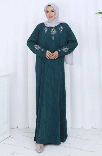 Plus Size Stoned Evening Dress 6280-04 Emerald Green 6280-04
