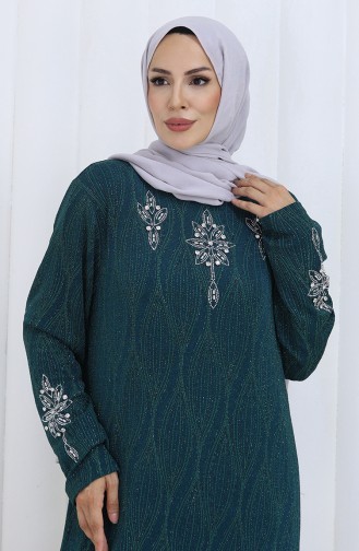 Emerald Green Hijab Evening Dress 6280-04