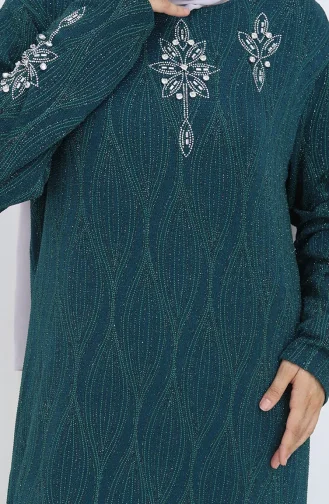 Plus Size Stoned Evening Dress 6280-04 Emerald Green 6280-04