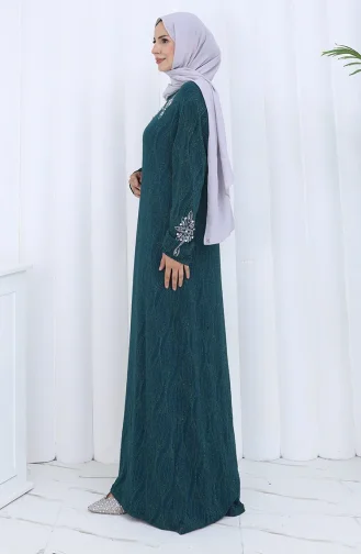 Plus Size Stoned Evening Dress 6280-04 Emerald Green 6280-04