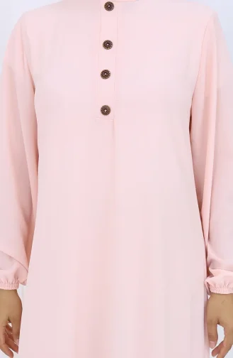 Button Detailed Dress 4114-02 Powder 4114-02