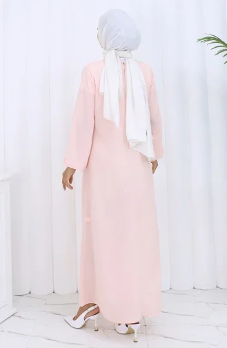 Button Detailed Dress 4114-02 Powder 4114-02