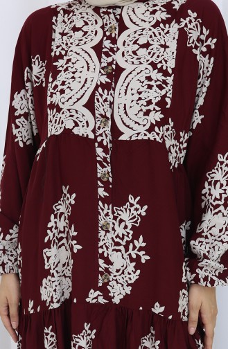 Claret Red Hijab Dress 2117-03