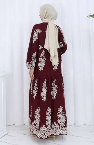 Claret Red Hijab Dress 2117-03