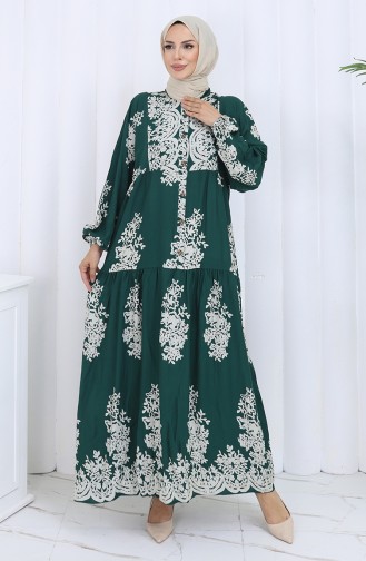 Emerald Green Hijab Dress 2117-05