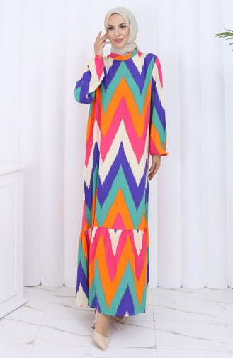 Fuchsia Hijab Dress 2121-02