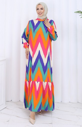 Fuchsia Hijab Dress 2121-02