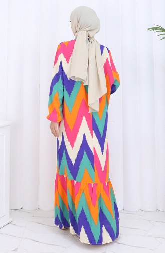 Fuchsia Hijab Dress 2121-02