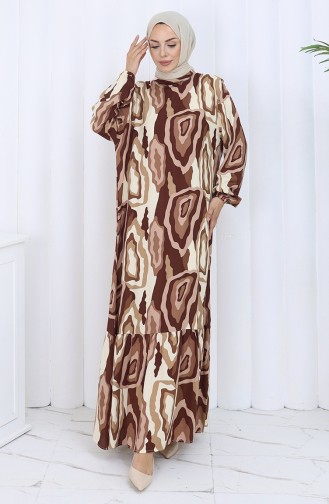 Braun Hijab Kleider 2122-01